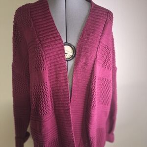 Lane Bryant Burgandy Knit Cardigan Size 18/20